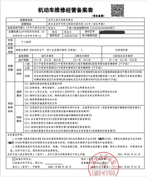 备案号92331021MA2KBYWW7X机动车维修经营业务规范与备案要点解析